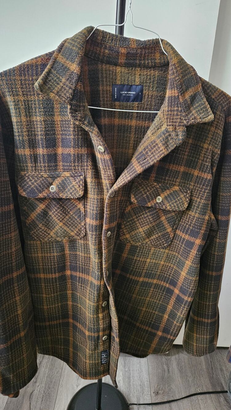Lucky Brand Plaid Flannel Shirt Jacket (Shacket)